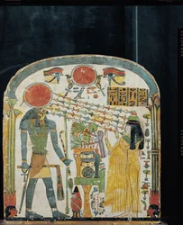 Estela da dama Taperet perante Ré-Horakhty, c. 1000 a.C.